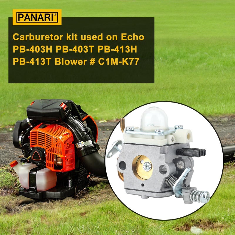 Panari C1M-K77 PB-403T Carburetor for Echo PB 403T PB-403H PB-413T PB-413H PB-413HT Backpack Blower with PB403 Air Filter Fuel Line Fuel Filter Tune Up Kit - Image 3